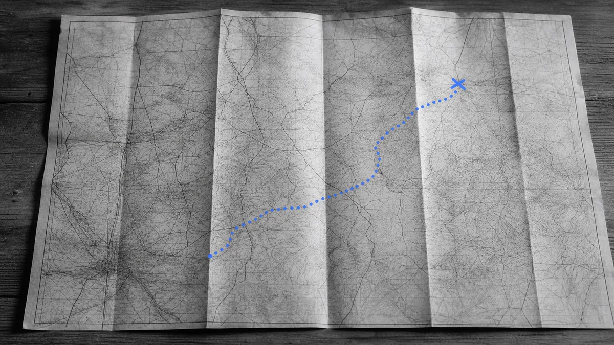 Carte routière avec un itinéraire tracé à la main, symbole des trois signaux à vérifier avant un diagnostic.