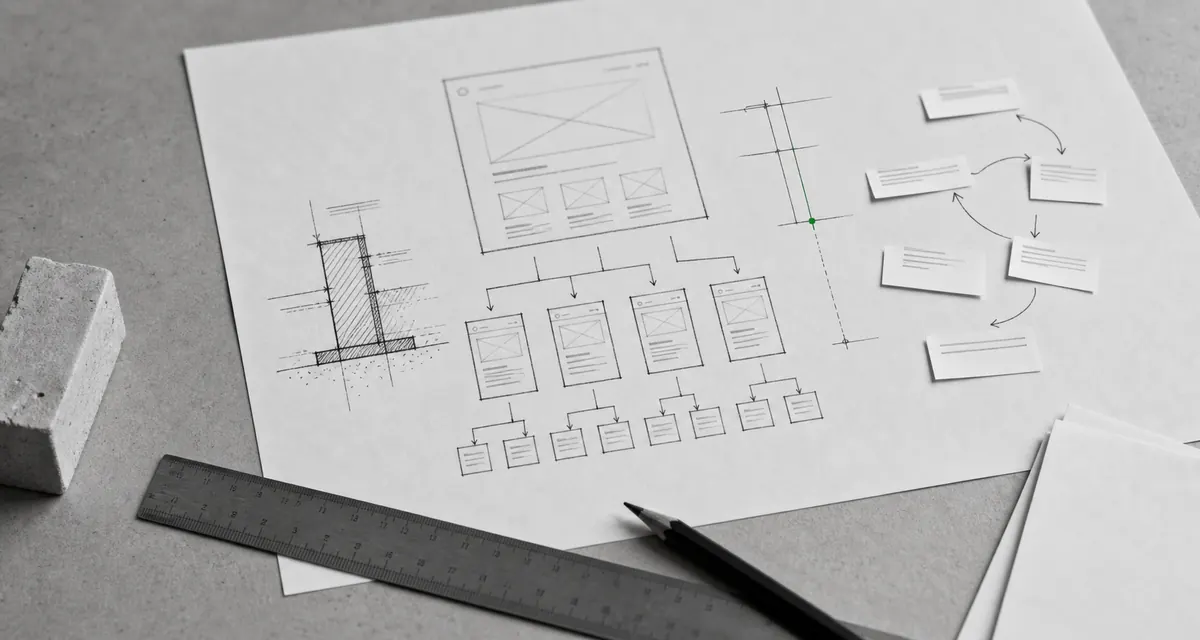 Plan de structure web illustrant le rôle du SEO comme base de la visibilité Google et IA