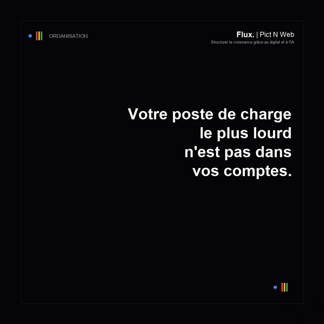 Carte de titre sur fond noir : votre poste de charge le plus lourd n'est pas dans vos comptes - article sur le chiffrage du temps répété en TPE.